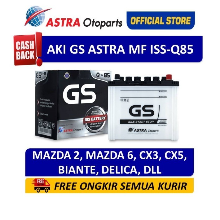 Aki Gs Astra Mf Iss Idling Start Stop Q85 Mobil Mazda 2, Cx 3, Biante