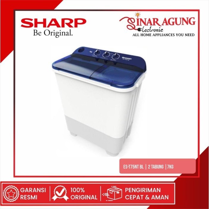 Sharp Mesin Cuci 2 Tabung 7Kg - Biru