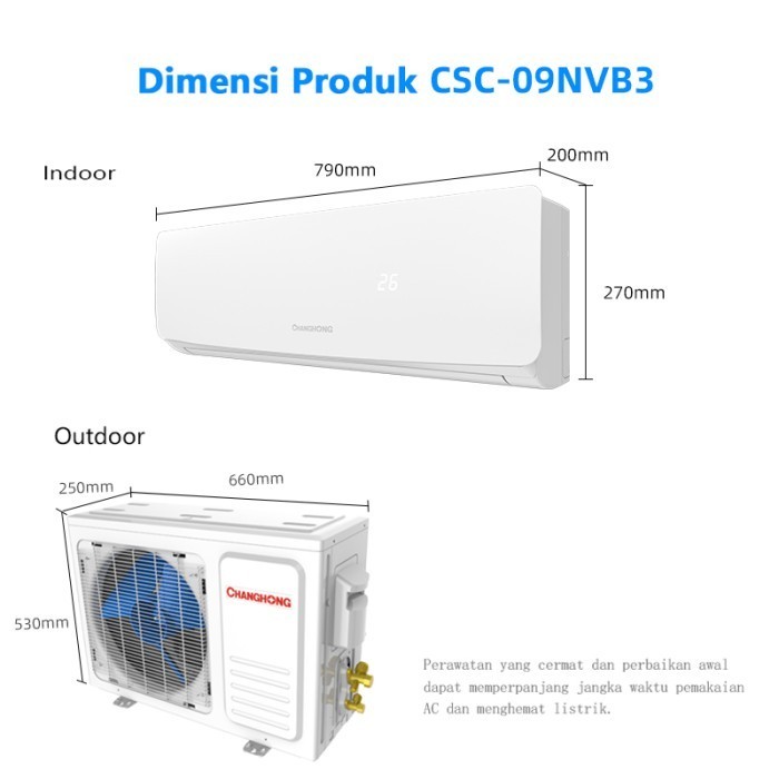 Ac Changhong Csc-09Nvb4 / Ac Changhong Csc09Nvb4 / Ac Changhong 1Pk Termurah Terlaris Promo
