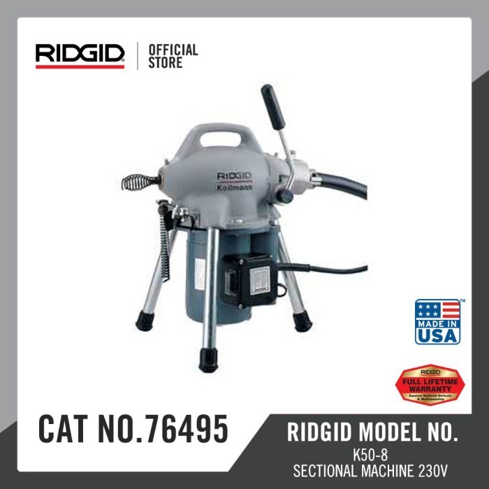 Ridgid Sectional Machine K50-8 230V 50-60Hz - 45118 76495 Termurah Terlaris Promo