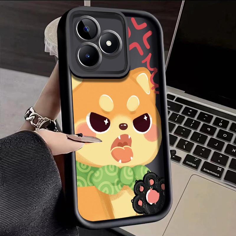 Casing Hp Realme C53 Realme C51 Realme Narzo N53 Realme Note 50 Case pola Kucing berbulu desain Casi