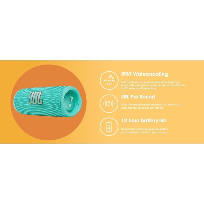 Jbl Flip 6 Portable Wireless Bluetooth Speaker - Garansi Resmi Ims