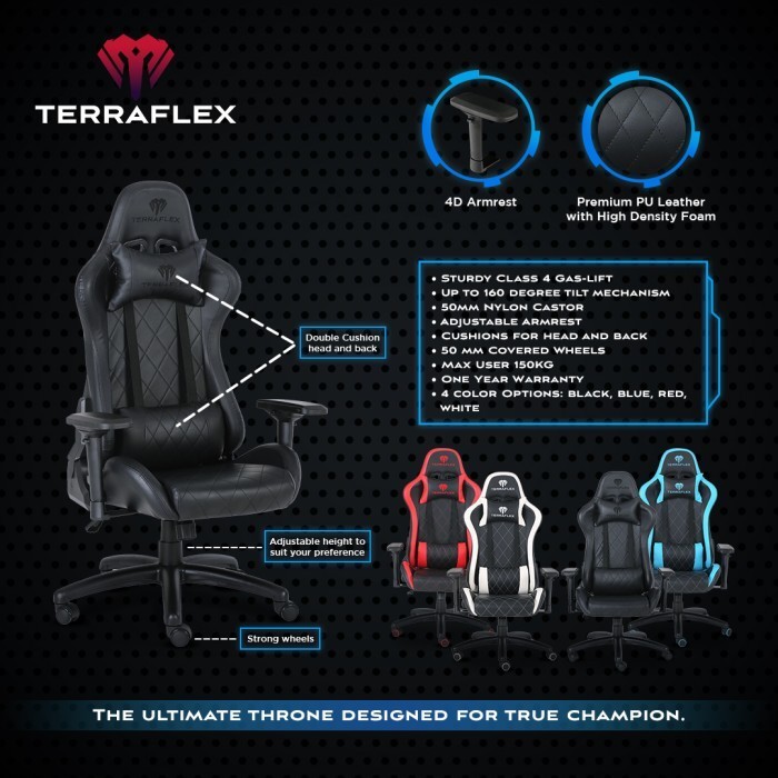 Terraflex Tf-1 Gaming Chair Kursi - Full Black