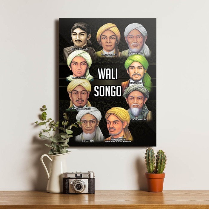 Walisongo Wali Songo Poster Dinding Dekorasi Lukisan Kayu