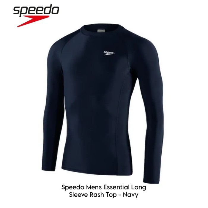 Baju Renang Pria Dewasa Speedo - Long Sleeve Rash Top - Navy