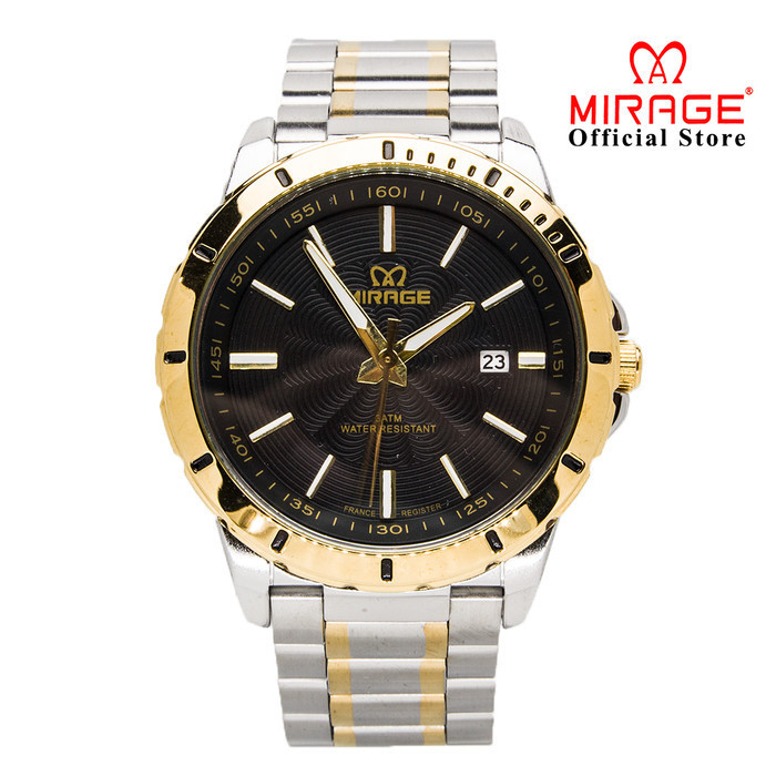 Jam Tangan Pria Terbaru Mirage 8549M Silver-Gold Kombinasi Pk Termurah Terlaris Promo