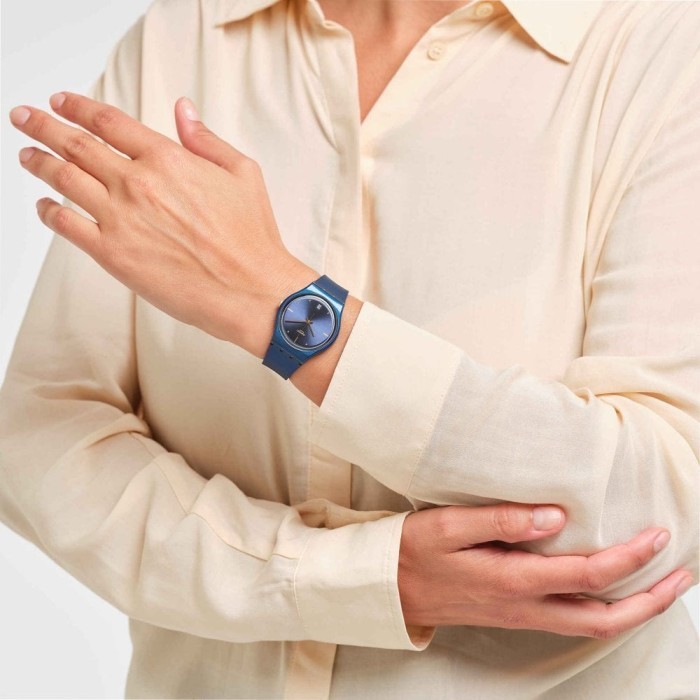 Swatch Gn417 Pearlyblue Jam Tangan Wanita Analog Original Swiss Made