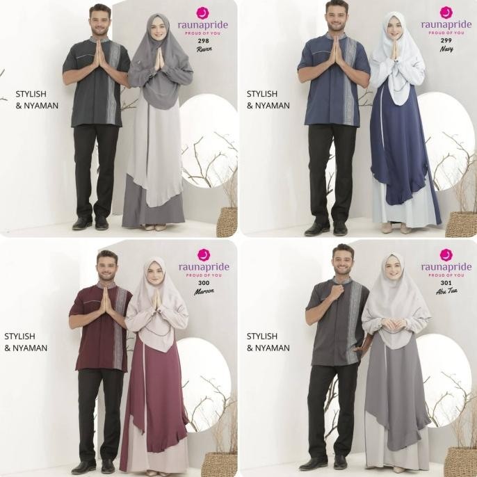 Couple Gamis Rauna/ Koko / Rk - 298 / 299 / 300 / 301 / Fashion Muslim Stok Terbatas
