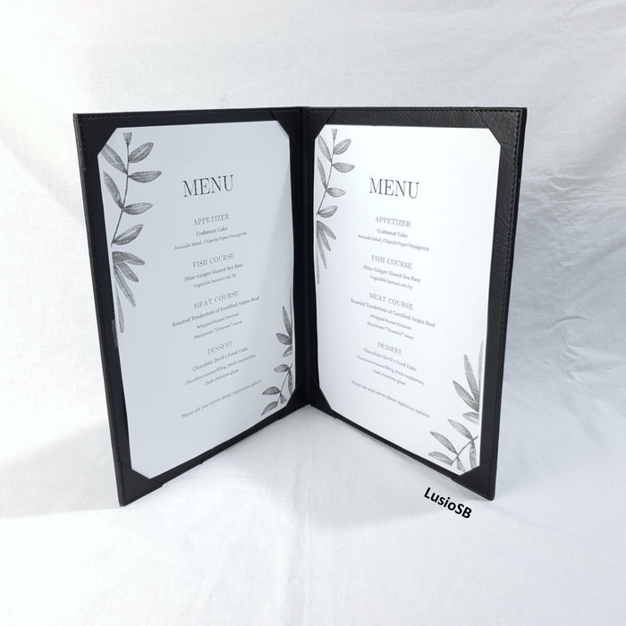 

Buku Menu Cafe Premium A4 Lusiosb Kulit Faux Leather Isi 2