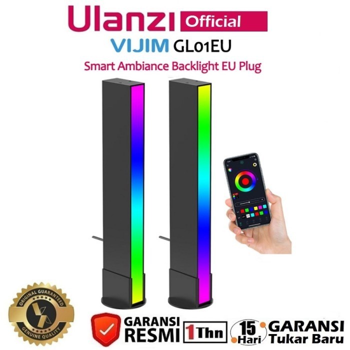 Ulanzi Gl01Eu Smart Ambience Rgb Led Backlight Bars With App Control