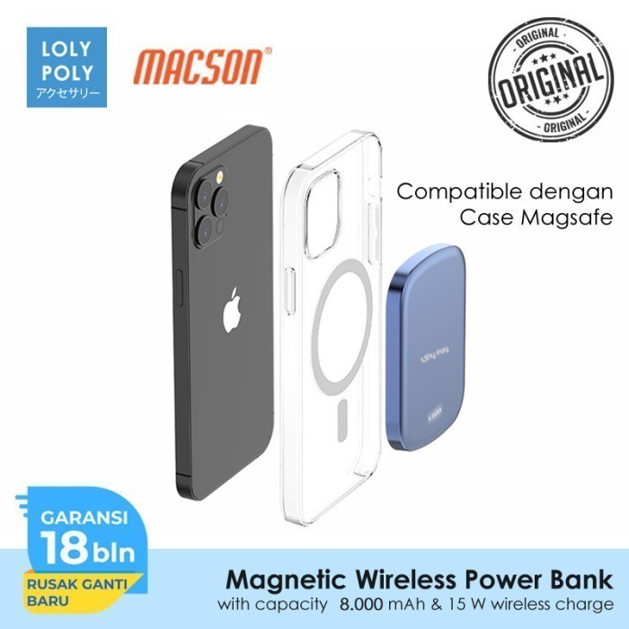 Lolypoly Powerbank Magnet Wireless Charger 8.000Mah