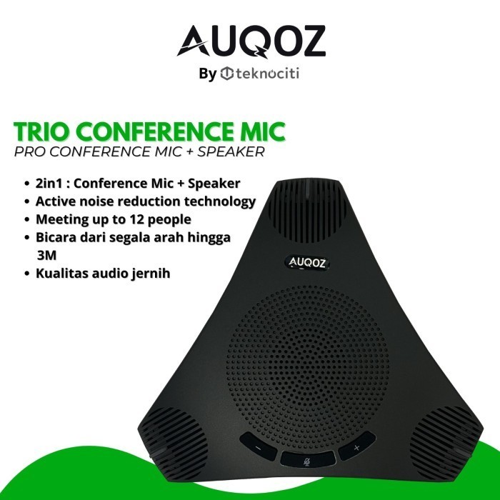 Auqoz Trio Meeting Conference Mic / Microphone Zoom Meet Speakerphone Termurah Terlaris Promo