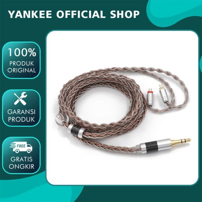 Tripowin C8 8 Core Silver Copper Foil Earphone Iem Cable Mic / No Mic