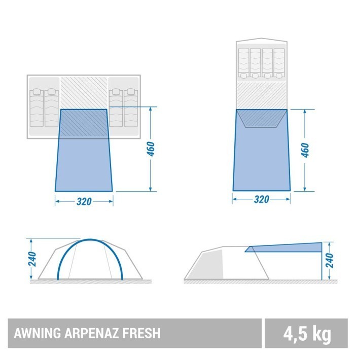 Decathlon Quechua Flysheet Tenda Fresh (6 Orang) - 8648418 Termurah Terlaris Promo