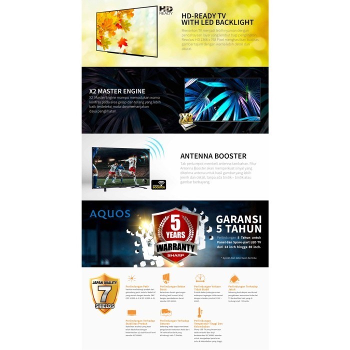 Sharp Led Tv Aquos Digital 24 Inchi 2T-C24Dc1I