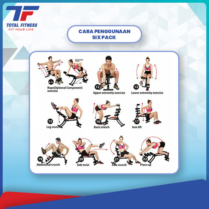 Total Fitness Six Pack Bench Alat Olahraga Rumahan Alat Fitness