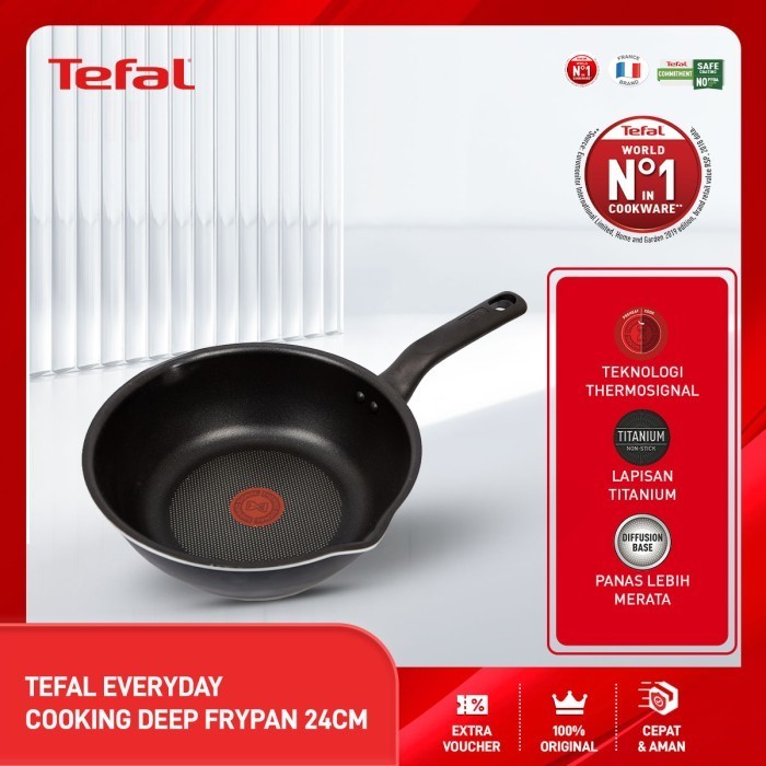 Tefal Everyday Cooking Deep Frypan 24Cm Wajan Anti Lengket