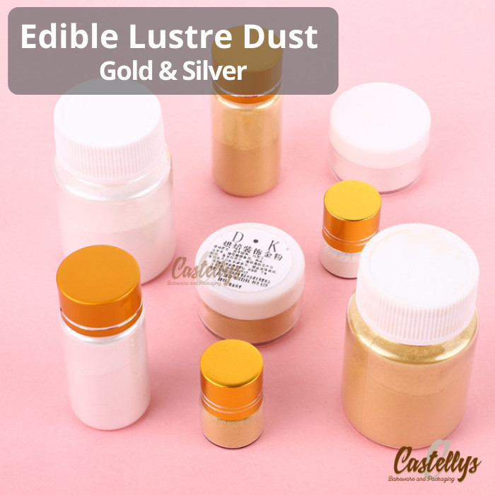 

*#*#*#] Edible Metalic Lustre Dust Gold & Silver Bubuk Emas Metalik Food Grade