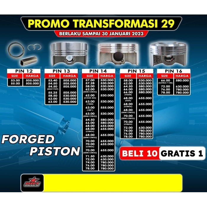 Piston Racing Brt - Forged Piston Brt - Promo 24
