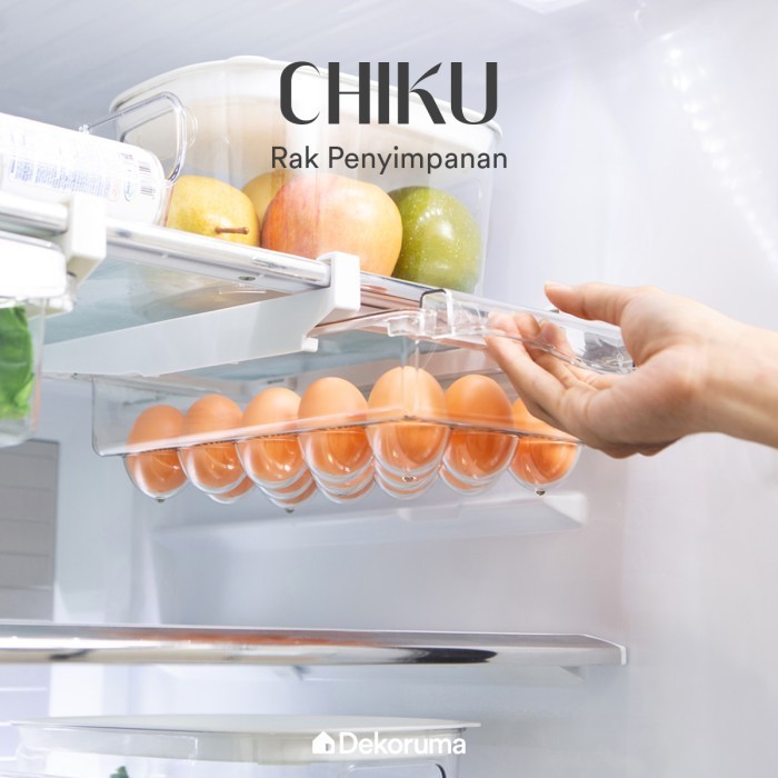 DEKORUMA CHIKU RAK PENYIMPANAN KULKAS GANTUNG UNTUK TELUR ISI 15