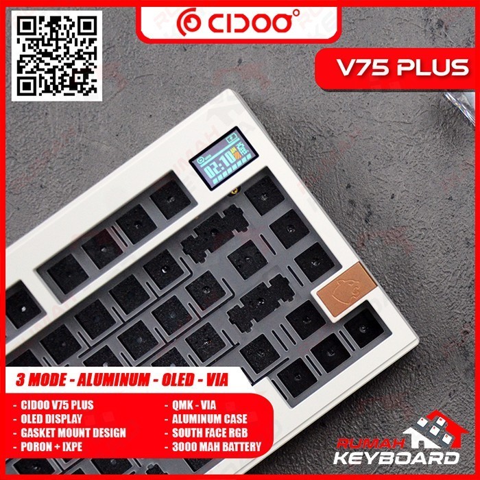 Mechanical Keyboard - Cidoo V75 Plus - Oled - Alu - Via - South