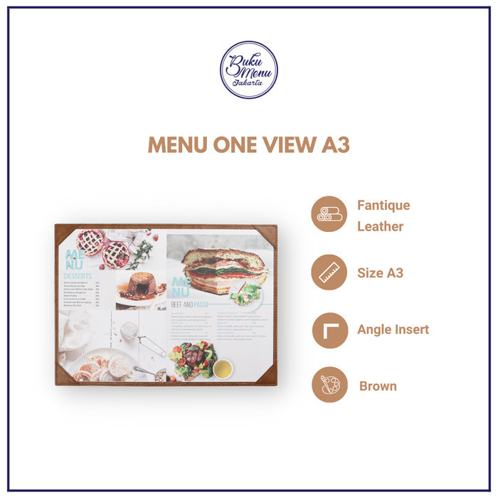 

Menu Cover Kulit Size A3 A4 A5 - Coffee Shop - Cafe Restoran