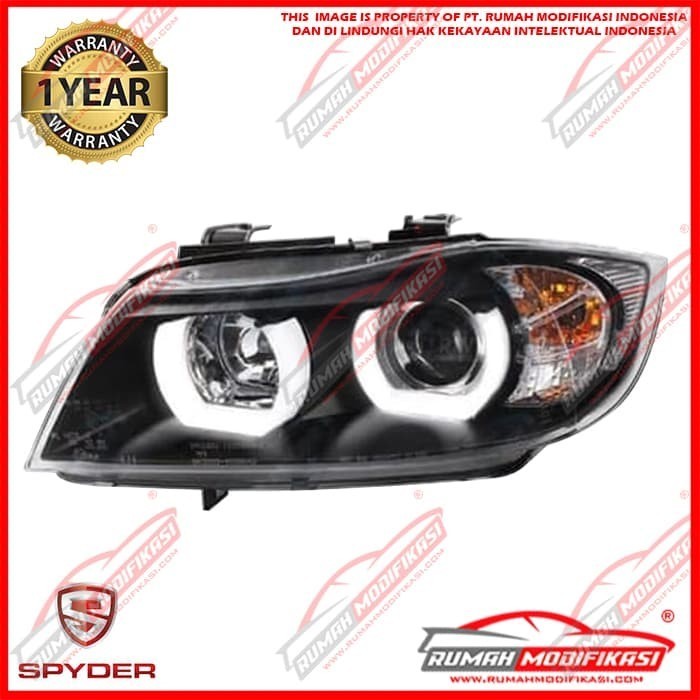 Headlamp - Bmw E90 2005-2008 - Sonar - Angel Eyes - Led - Black