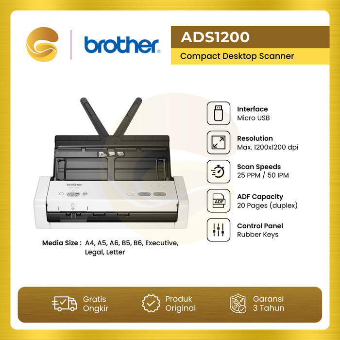 Brother Scanner Ads1200 Scanner Brother Ads 1200 Compact Document Scan Termurah Terlaris Promo