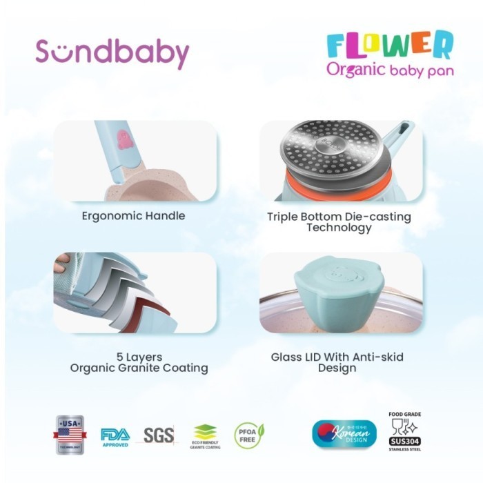 Bolde Sundbaby Flower Organic Baby Pan Panci Set Mpasi Keramik Termurah Terlaris Promo