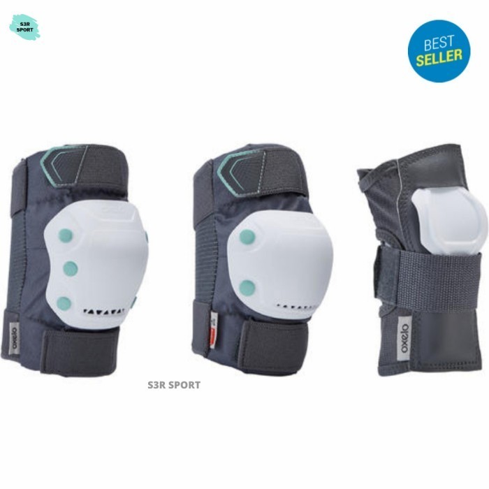 Oxelo Alat Pelindung Dewasa 3 Bagian Skate Dekker Fit 500