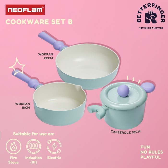 Neoflam Better Finger Set / Panci Keramik Korea Termurah Terlaris Promo