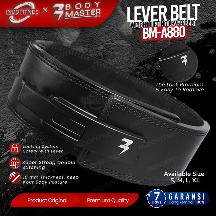 Bodymaster Lever Belt 10Mm Bm-A880 Weightlifting Sabuk Gym Fitnes