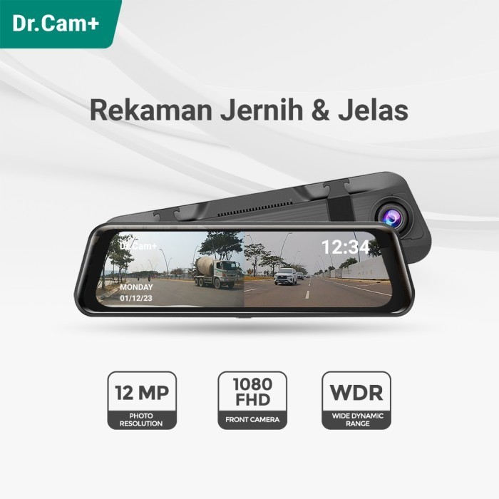 Dr.Cam+ C10 Alpha Spion Dvr Mobil 9.3" - Streaming Rear View