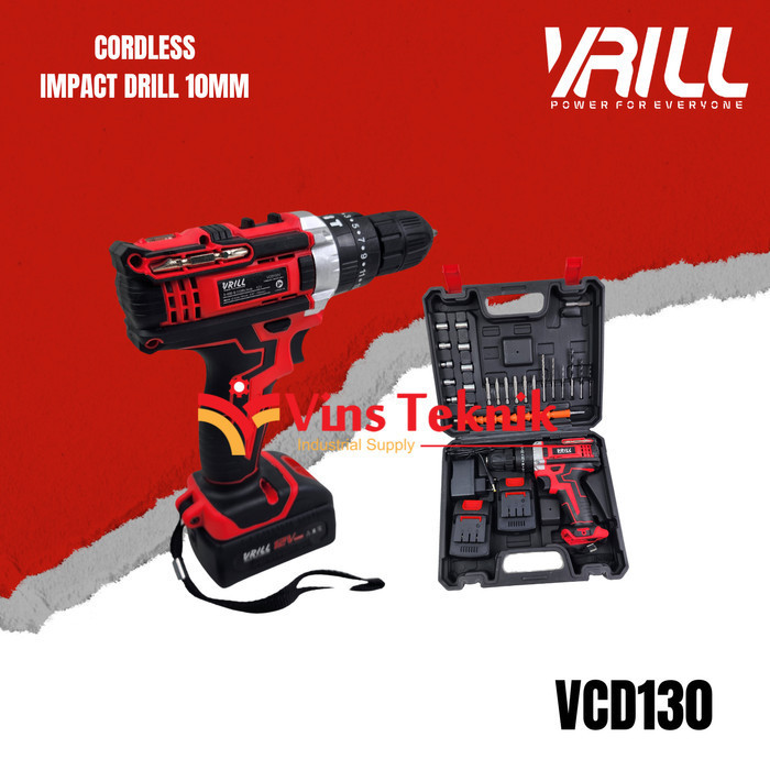 Cordless Impact Drill Vrill Vcd130 Mesin Bor Tembok Baterai Vcd 130
