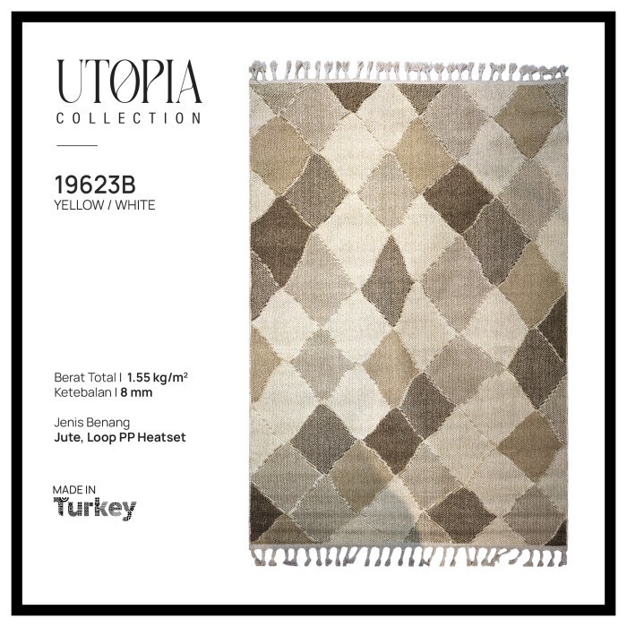 Karpet Anyaman Minimalis Bermotif Import Turki 160X230 - Utopia