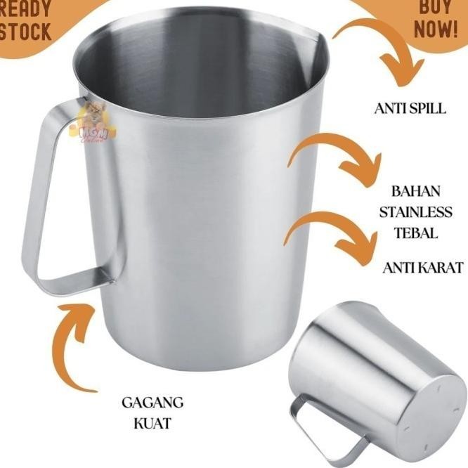 Measuring Jug 2L Teko stainless tebal Milk anti karat 2000ml pitcher rickostore
