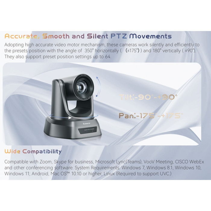 Tenveo Nv20A - Ndi 20X Zoom Ptz Camera Video Conference Termurah Terlaris Promo