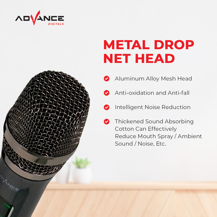 Microphone Advance Mic-202 Profesional Dual Mic Wireless Karoke