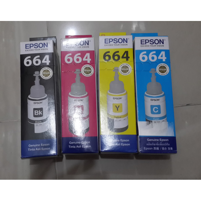 Tinta asli epson T 664/tinta ori L310/L380/L 385/L485/