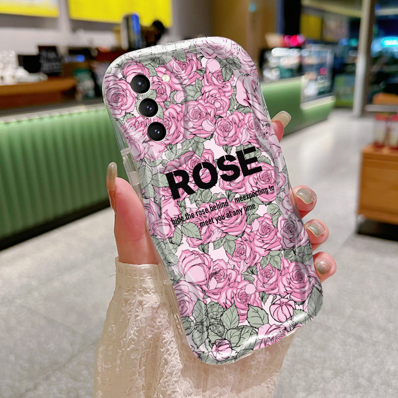 Casing Hp Samsung Galaxy S21 Plus S21 Ultra S21 FE S20 FE Case Casing ponsel bunga HP huruf terfragm