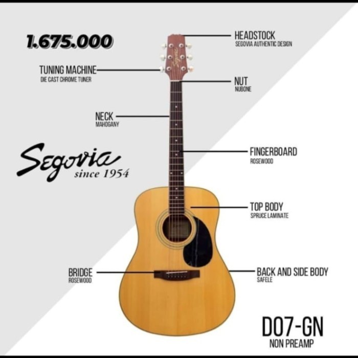 Gitar Akustik Segovia D07 Gn (Non Preamp)