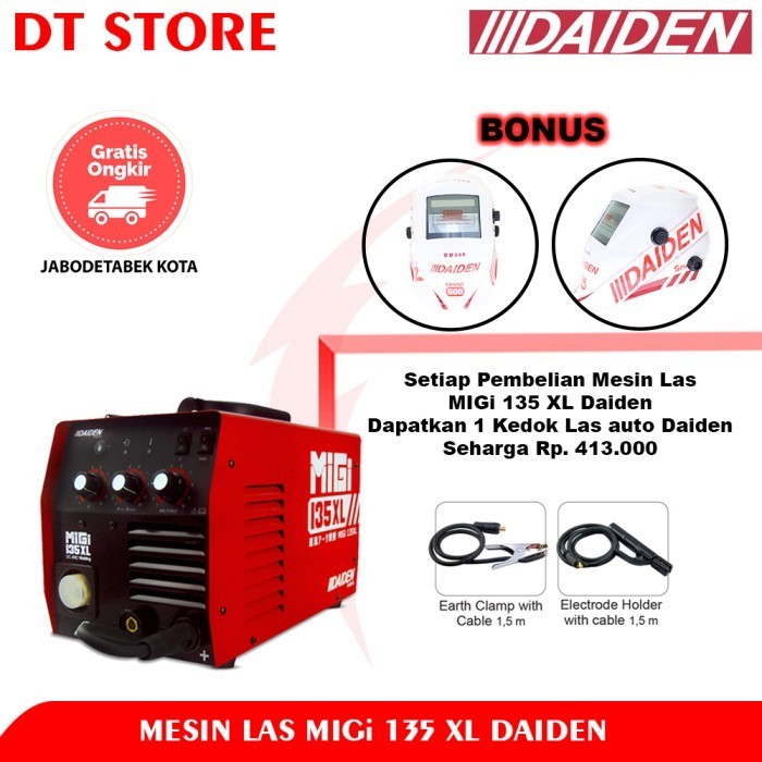 Daiden Mesin Las Mig135Xl / Mesin Trafo Las Tanpa Gas Co Migi135Xl
