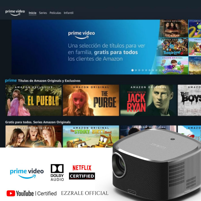 Ezzrale Ezr3+ Smart Projector 420 Ansi Linux Os Netflix Certified