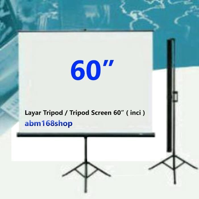 Layar 60" Tripod Screen Projector / Proyektor Untuk Benq / Infocus