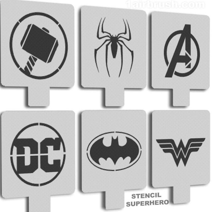 

Stencil Super Hero Spiderman/ Batman/ Thor/ Avengers/ Wonder Woman