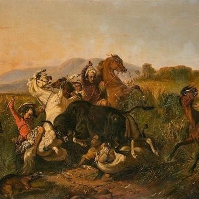 Lukisan Raden Saleh Perburuan Banteng The Wild Bull Hunting Painting JS
