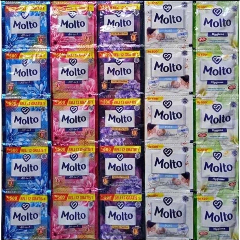 72 Sachet/ 6 Renceng Sachet Molto Pewangi Pakaian Renceng 500an Molto Renceng