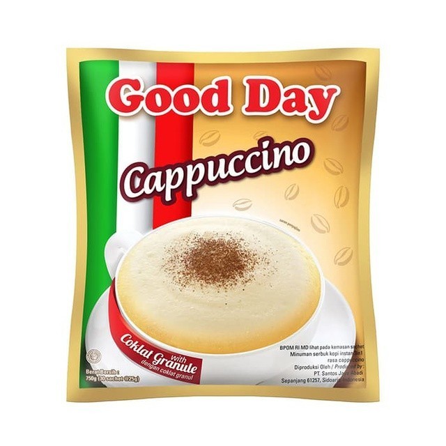 

Kopi Gooday cappucino 1 renceng isi 10 sachet
