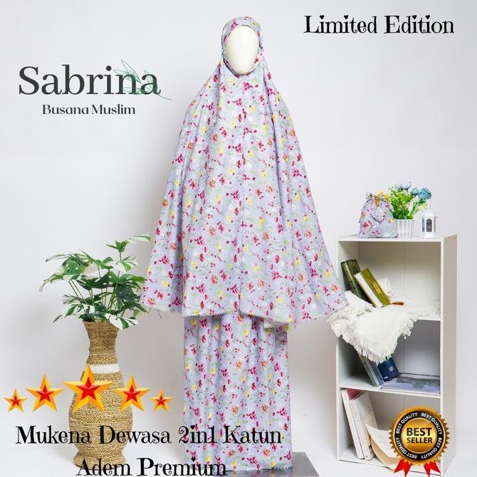 Mukena Dewasa 2 In 1 Katun Adem Premium Jumbo/Mukena Katun Adem Pouch Murah Berkualitas