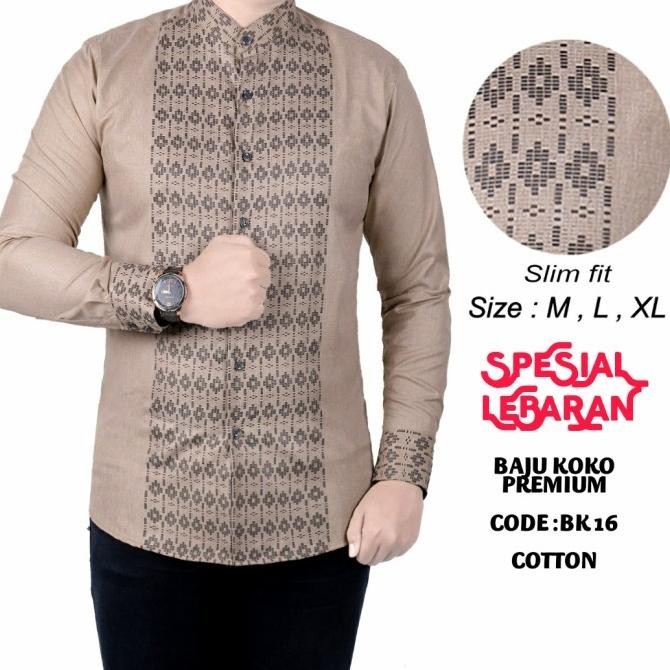Baju Koko Pria Slim Fit Kemeja Koko Pria Slim Fit Bk16